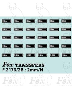 HMA code stickers for application over HAA codes