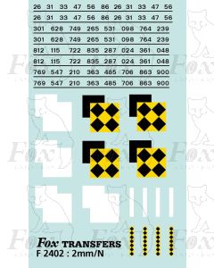 Rf Coal/Trainload Coal (smaller size) Symbols/TOPS numbering  (Classes 26/31/33/47/56/86)