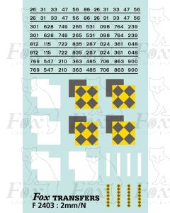 Rf Coal/Trainload Coal (smaller size faded) Symbols/TOPS numbering  (Classes 26/31/33/47/56/86)