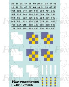 Rf Construction/Trainload Construction (smaller size) Symbols/TOPS numbering  (Classes 26/31/33/47/56/86)