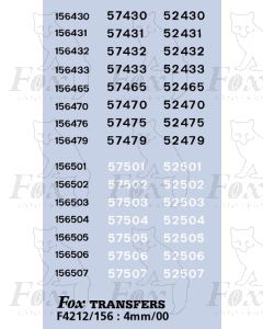 TOPS Numbersets for BR Class 156 Coaches