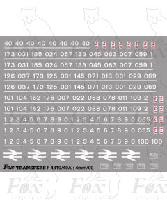 Class 40 TOPS Numbersets & Detailing