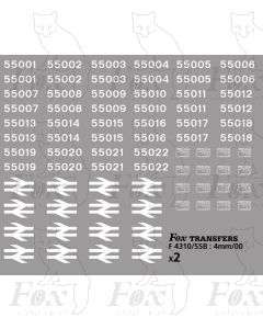 Class 55 TOPS Numbersets & Detailing