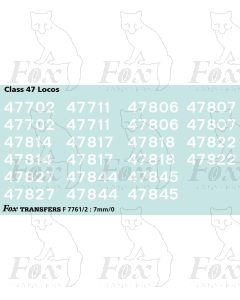 Virgin Class 47 TOPS Numbersets