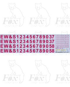 EW&S TOPS Numbering and Lettering Class 37/58 Locos