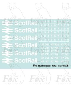 ScotRail Locomotive Logos/Numbering Class 47 (47701-47717). Suitable for DRS Compass Livery