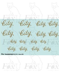 FLEETNAMES - City 4 sizes, gold