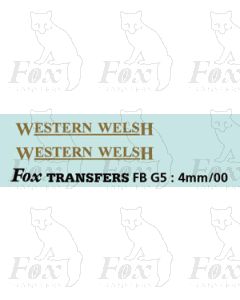 FLEETNAMES - WESTERN WELSH - with underline