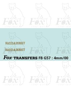 FLEETNAMES - HANTS & DORSET - 8mm wide, with underline