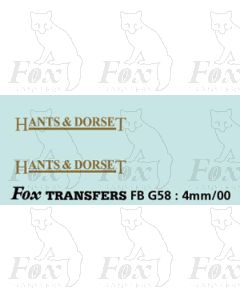 FLEETNAMES - HANTS & DORSET - 11mm wide, with underline