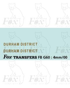 FLEETNAMES - DURHAM DISTRICT