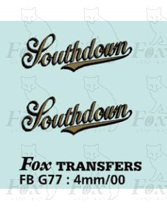 FLEETNAMES - Southdown 18mm wide - script with black shadow