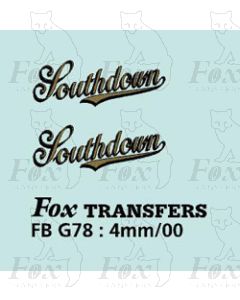 FLEETNAMES - Southdown 15mm wide - script with black shadow