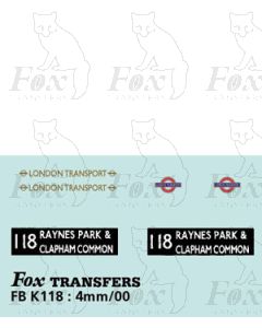 DESTINATION SCREENS - RAYNES PARK & CLAPHAM COMMON 