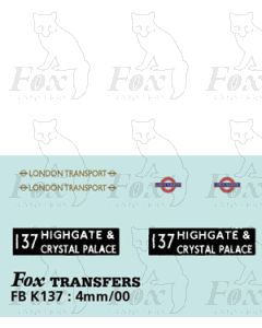 DESTINATION SCREENS - HIGHGATE & CRYSTAL PALACE 