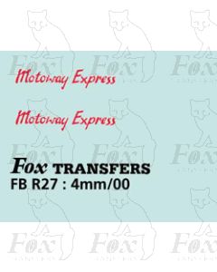 FLEETNAMES - Motorway Express - script, red