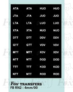 Numberplate letters - DEVON GENERAL 