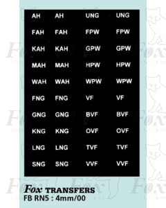 Numberplate letters - EASTERN COUNTIES