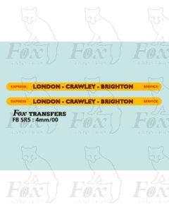 ROUTE BOARDS - SOUTHDOWN - LONDON AND BRIGHTON                     