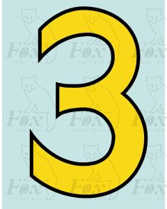 Running Numbering Yellow/Black outline - 4 inch