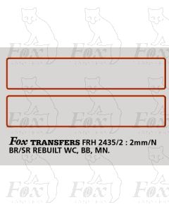 Rebuilt WC/BB/MN Tender Lining