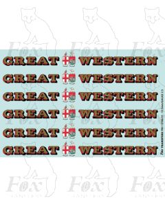 1927-1934 : GREAT (twin shield crest) WESTERN Loco Lettering gold/red