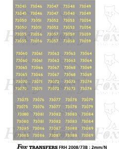 Cabside Numbersets for BR Standards