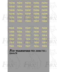 Cabside Numbersets for BR Standards