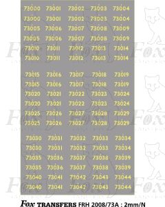 Cabside Numbersets for BR Standards