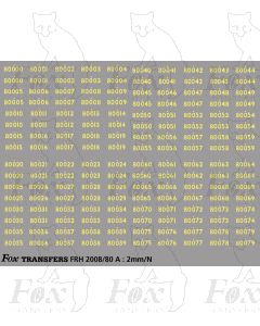 Cabside Numbersets for BR Standards