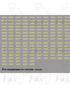 Cabside Numbersets for BR Standards