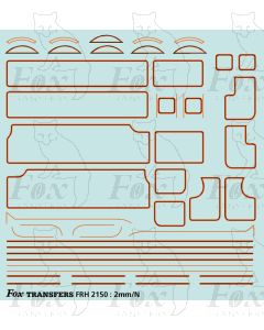 GWR Large Tender Locomotive Lining Set