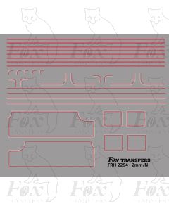 Stanier Black Five Class 5MT Tender Engine Lining Set