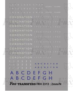 LNER Coronation Coaching Stock Livery Elements (2 sheets)