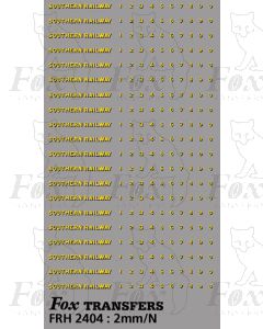 SR Bulleid Sunshine Coach Lettering/Numbering