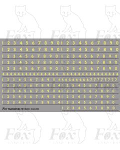 Steam Cabside Numbering - 3 sizes CREAM