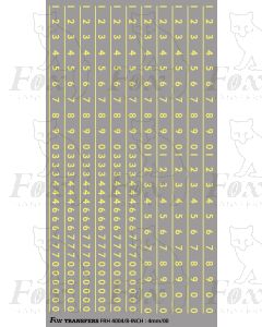 Prototype 8 inch Steam Cabside Numbering CREAM