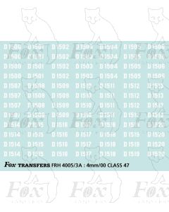 Diesel Class 47 Numbersets