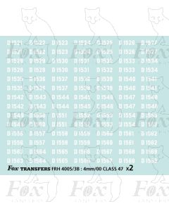 Diesel Class 47 Numbersets