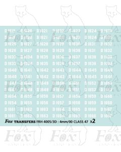 Diesel Class 47 Numbersets