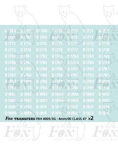 Diesel Class 47 Numbersets