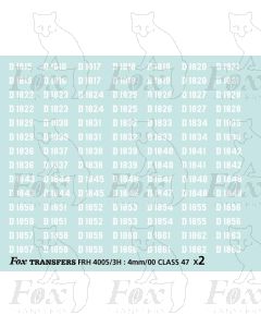 Diesel Class 47 Numbersets