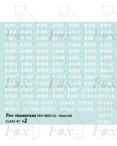 Diesel Class 47 Numbersets