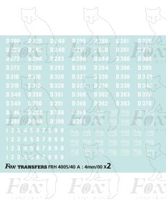 D Numbersets for selection of English Electric Type 4 Locos