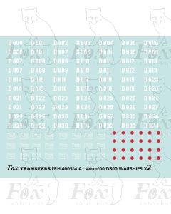 Warship Class locomotive running numbersets