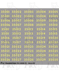 Cabside numbersets for Bulleid Merchant Navy