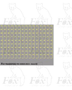 Prototype 6 inch Steam Cabside Numbering OFF WHITE