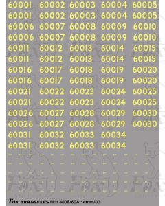 Cabside Numbersets 60001-60034