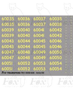 Cabside Numbersets 60035-60054