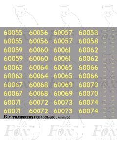 Cabside Numbersets 60055-60074